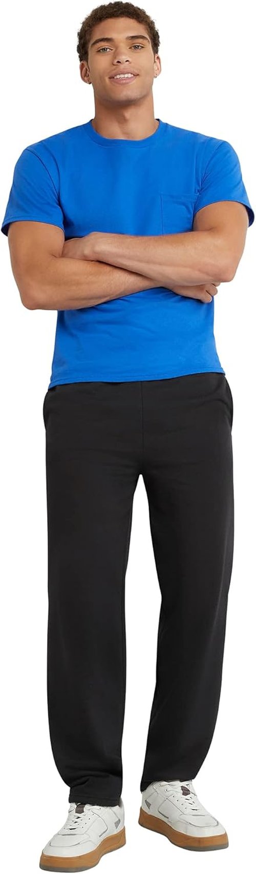 Hanes EcoSmart Sweatpants - Comfortable Athletic Lounge Pants with Pockets | Fleece, Open Hem