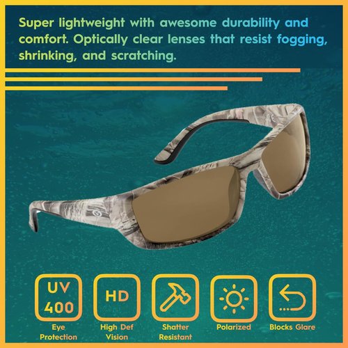 Flying Fisherman Buchanan Polarized Sunglasses for Men, Women, Fishing, Boating, Outdoor Sports, 100% UV Protection