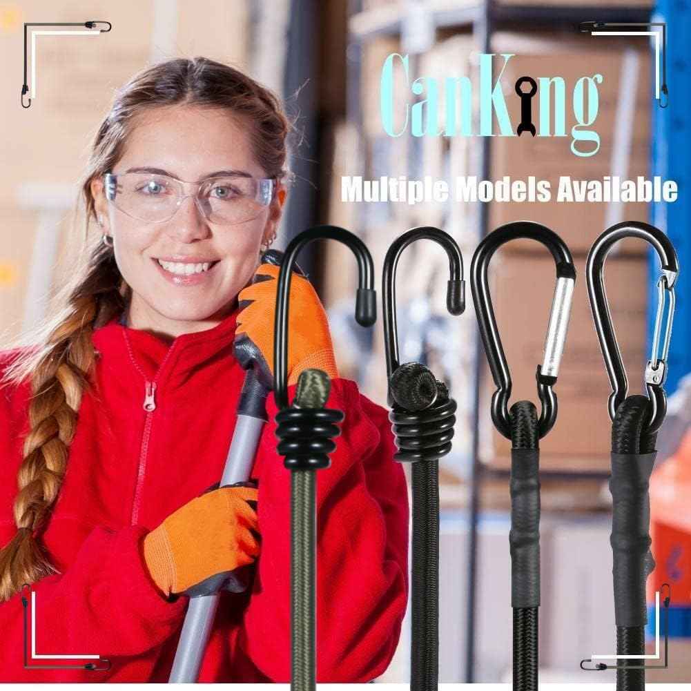 CanKing Heavy-Duty Bungee Cords with Hooks 10 ft Elastic Ropes with Durable Metal Hooks for Camping, Travel, Home, and Outdoor Use, Secure, Versatile and Reliable, Camo Green 120 inch 2 Pcs