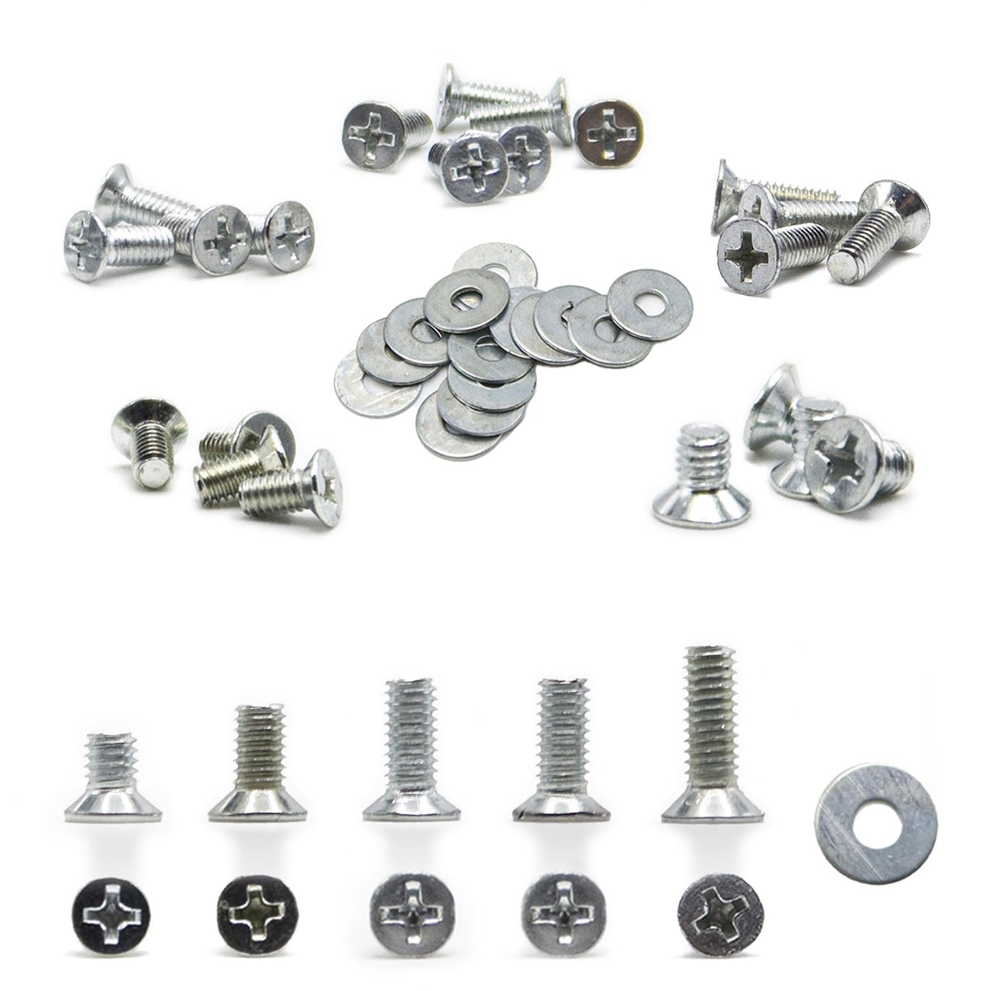 Kado Monitor Mounting Hardware Kit Set - 30pcs Assorted M4 Screws Cross Countersunk Head M4x6mm M4x8mm M4x10mm M4x12mm, Phillips Screws Flat Head Accessories for Monitor Wall Mounting and Arm Mounting