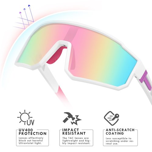 MVPTGRS Youth Baseball Sunglasses for Boys Girls Age 8-14 TR90 Frame Kids Sport Sunglasses for Softball Cycling Baseball Golf
