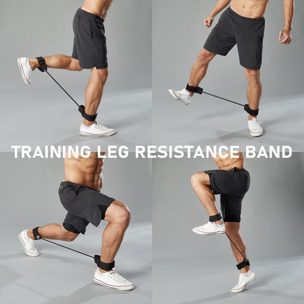 EHSYXSLX Training Leg Resistance Band Elastic Rope Strengthen Legs’ Muscle Increase Speed and Stride Length Suitable for Football Basketball Running Volleyball Exercise