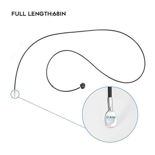 Luwint Fitness Replacement Cable, 6mm Thick Steel Wire Rope Exercise Equipment Accessories for Cable Machine DIY Home Gym Pulley Attachments, 68'', 1 Stopper Ball