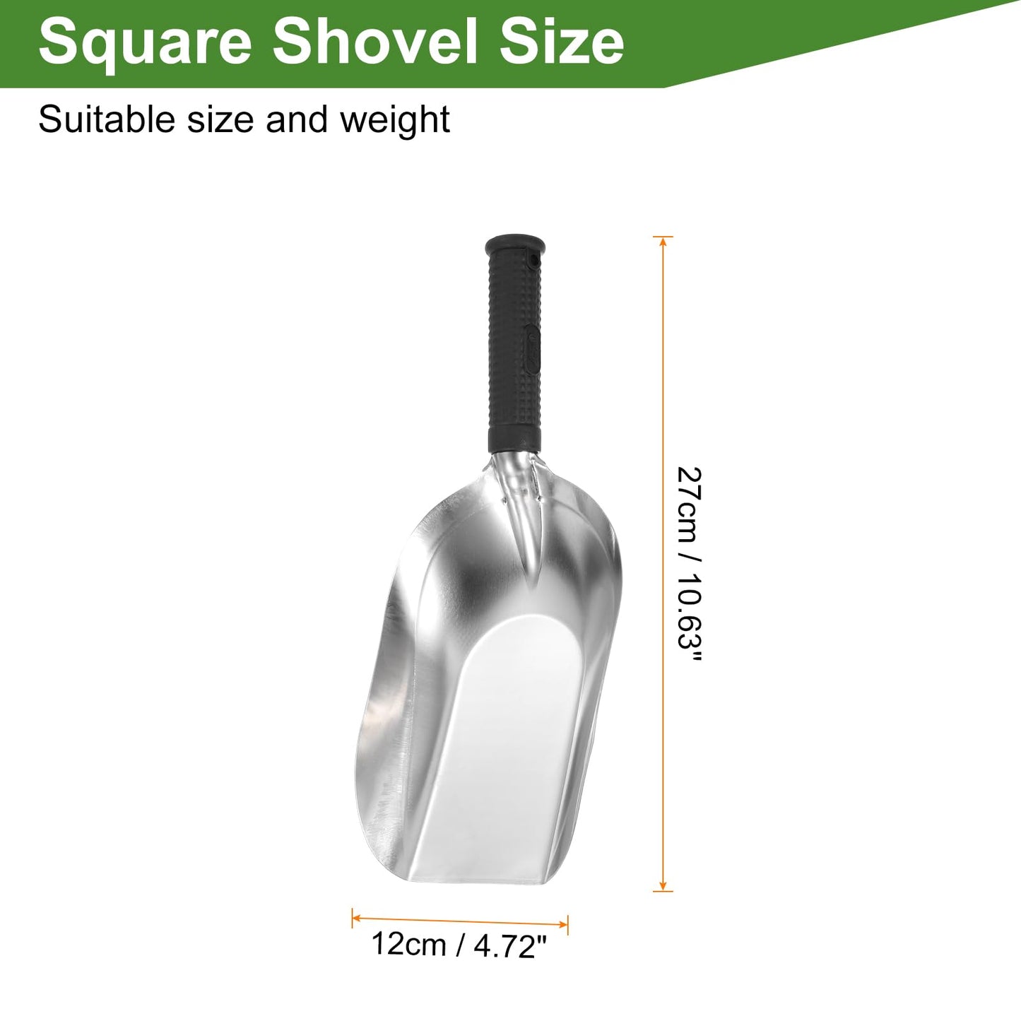 HARFINGTON Garden Hand Shovel 11.8" x 4.5" Stainless Steel Square Shovel Hand Trowel Gardening Tools for Transplanting Weeding Digging Planting