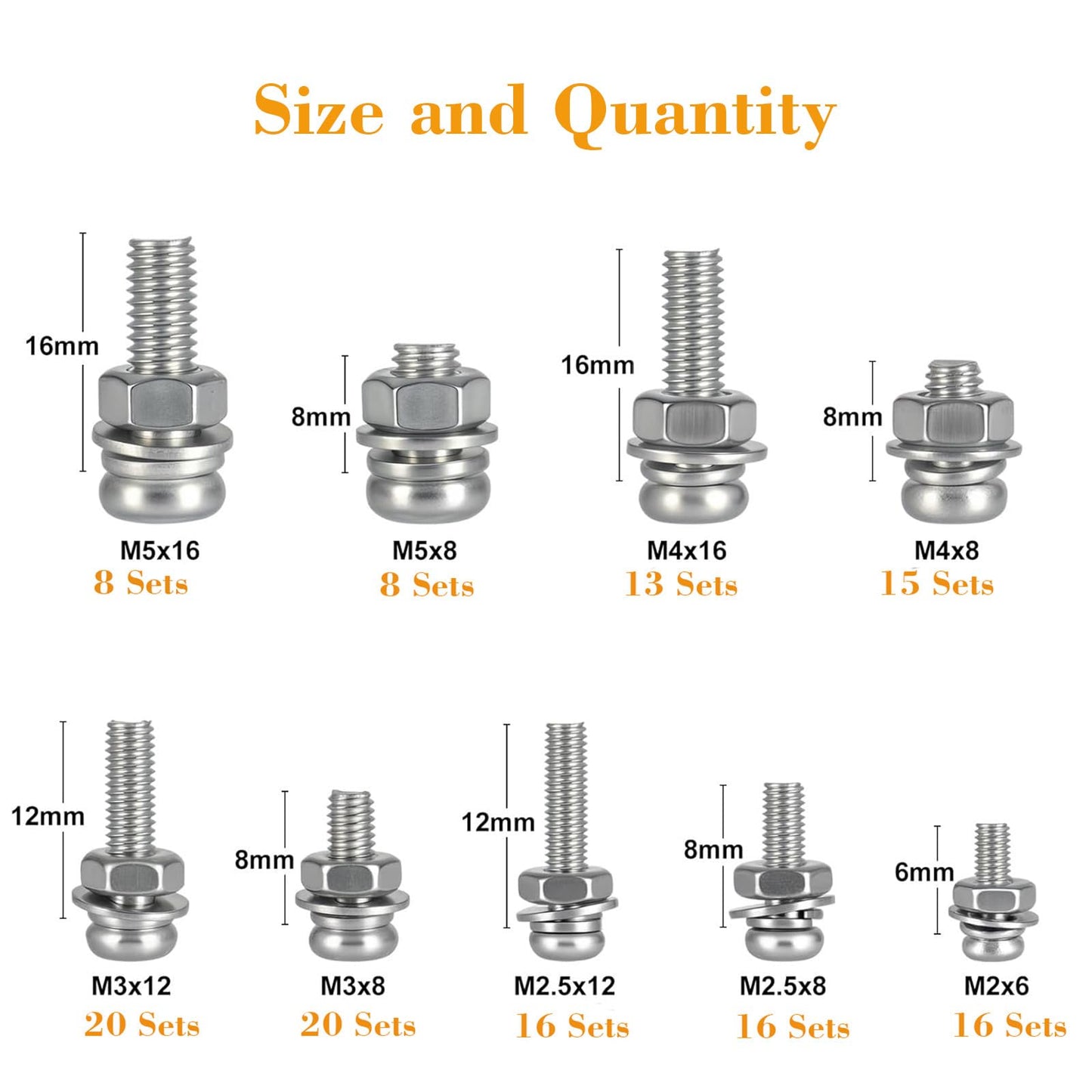 Nuts and Bolts Assortment Kit, 528Pcs M2 M2.5 M3 M4 M5 Small Metric Machine Screws, Stainless Steel Multipurpose Hardware Set for DIY Projects, Repairs, Electronics