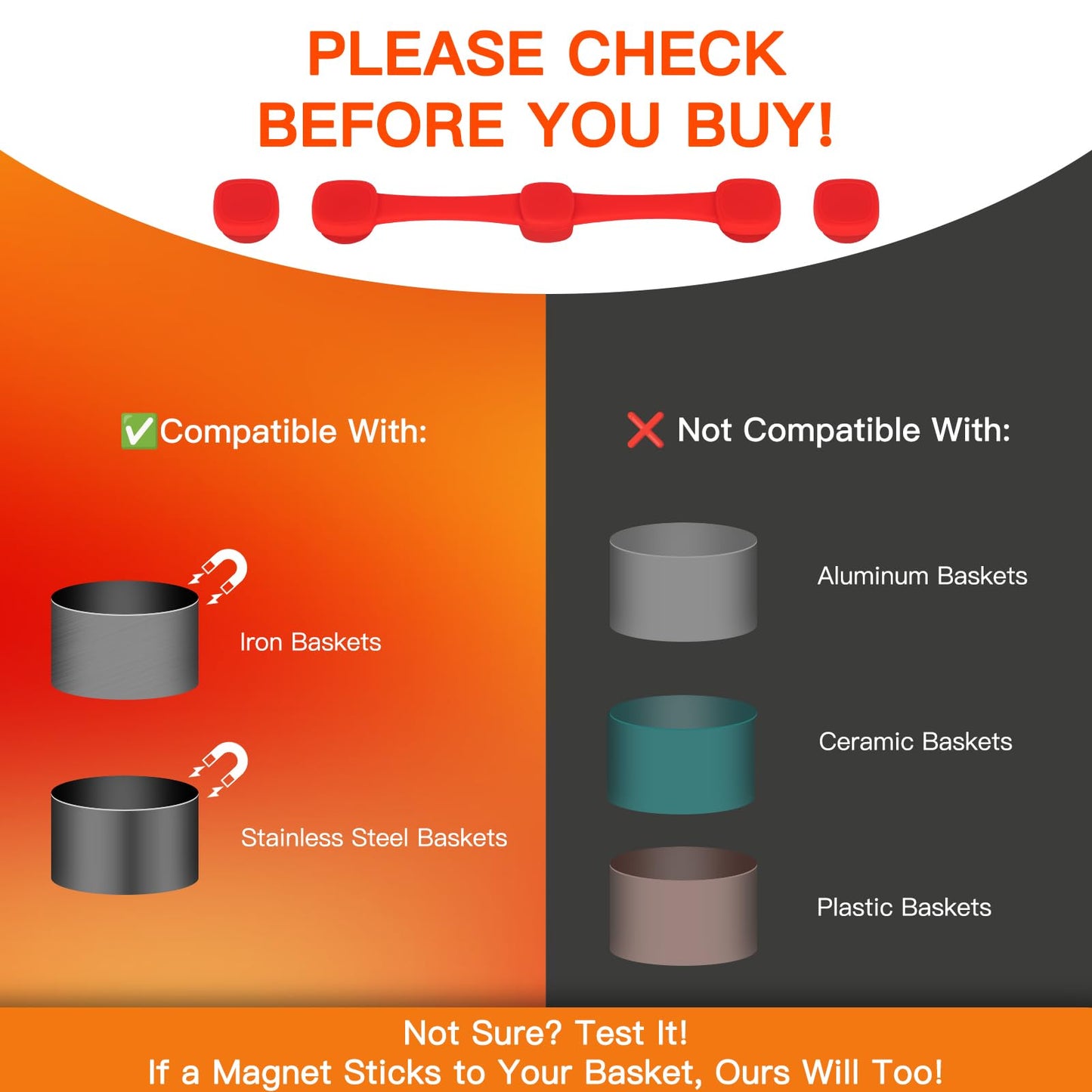 Air Fryer Magnets for Parchment Paper, Upgraded Powerful Magnetic Silicone Buckle for Holding Down Parchment Paper Liners, Lock Disposable Liners Safely and Prevent Paper to Burn