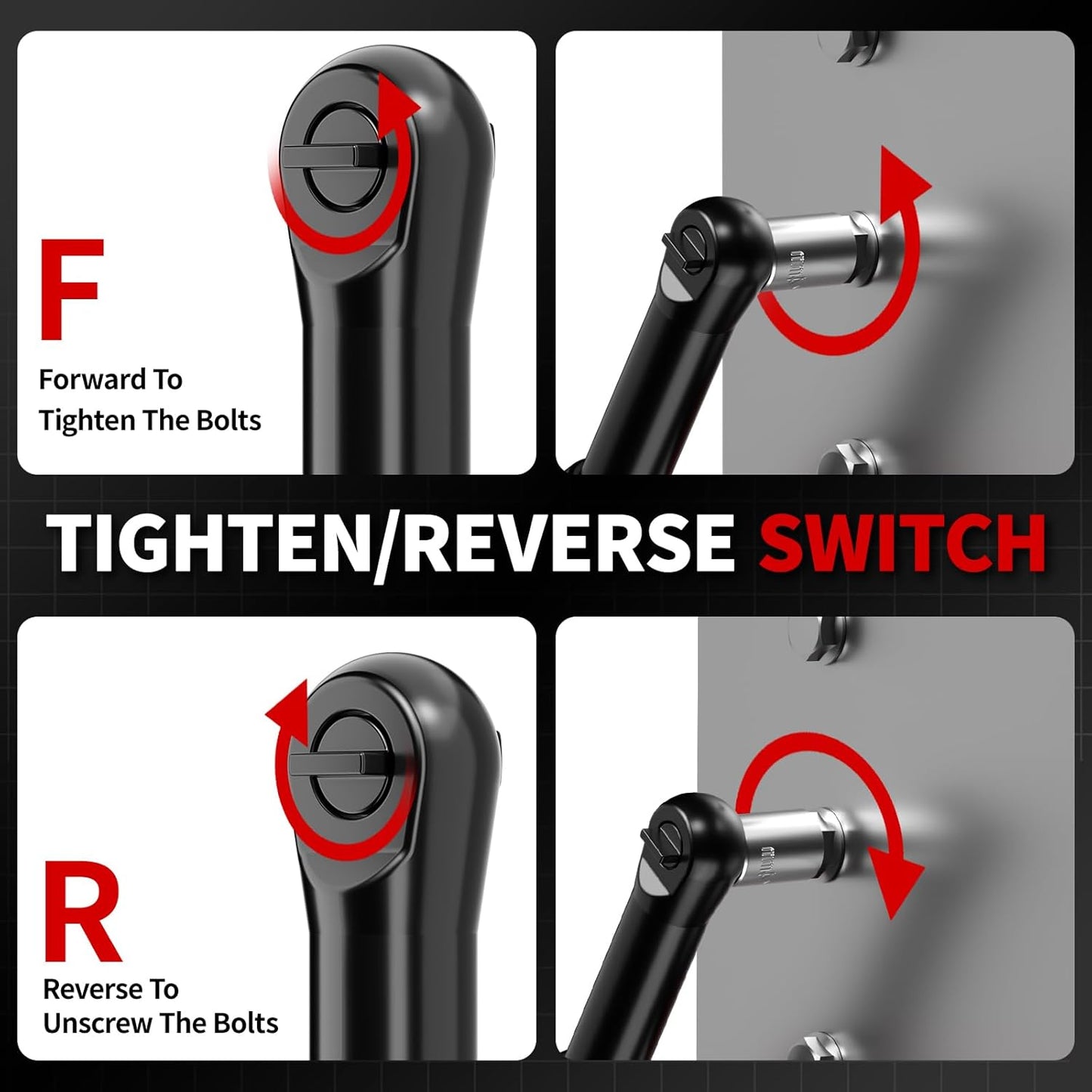 40 Ft-lbs Cordless Electric Ratchet Wrench Set - 16.8V Power Tool with 550 RPM, 1/4" Adapter & LED Light, Includes 2 Li-ion Batteries & Fast Charger