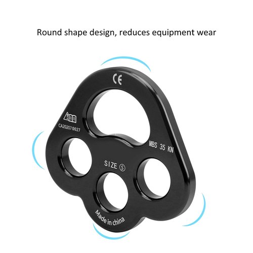 for claw Rigging Plate , 3 Hole Force Rigging Plate , Descender Plate , for claw Rigging Plate long-lasting Climbing Equipment for Outdoor Adventures (black)