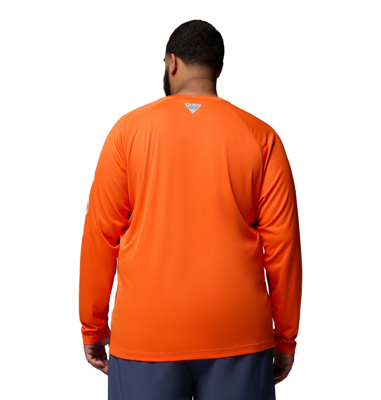 Columbia Men's PFG Terminal Tackle Long Sleeve Fishing Shirt, Spark Orange/White Logo, 1X