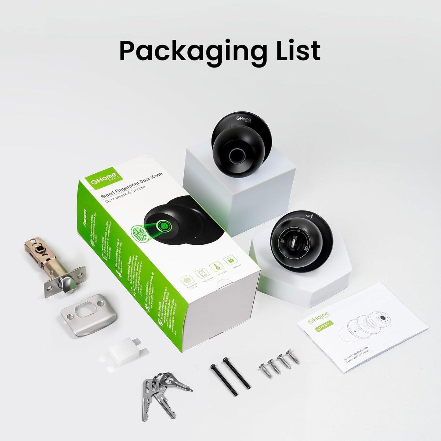 Smart Fingerprint Door Lock with App Control - 3-in-1 Biometric Knob for Home & Office