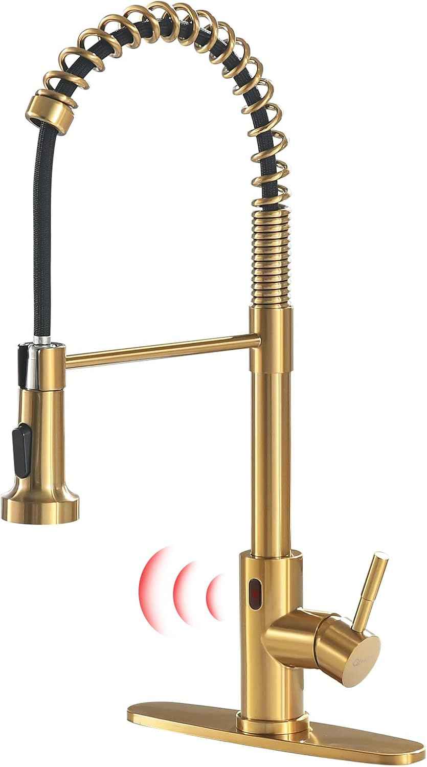 Matte Black Kitchen Faucet with Soap Dispenser - Commercial Single Handle Pull Down Sprayer