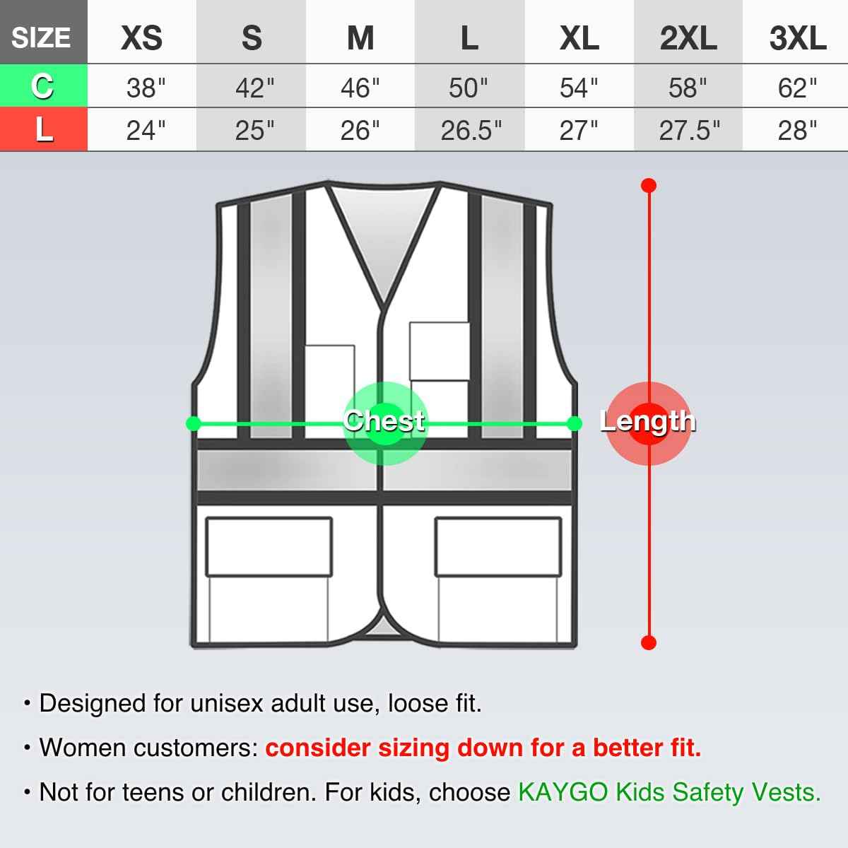 KAYGO Safety Vest with Pockets - High Visibility Reflective Vest ANSI Class 2 Construction Vest (Type R, Not FR) KG0100 (S, Sky Blue, 1 Pcs)