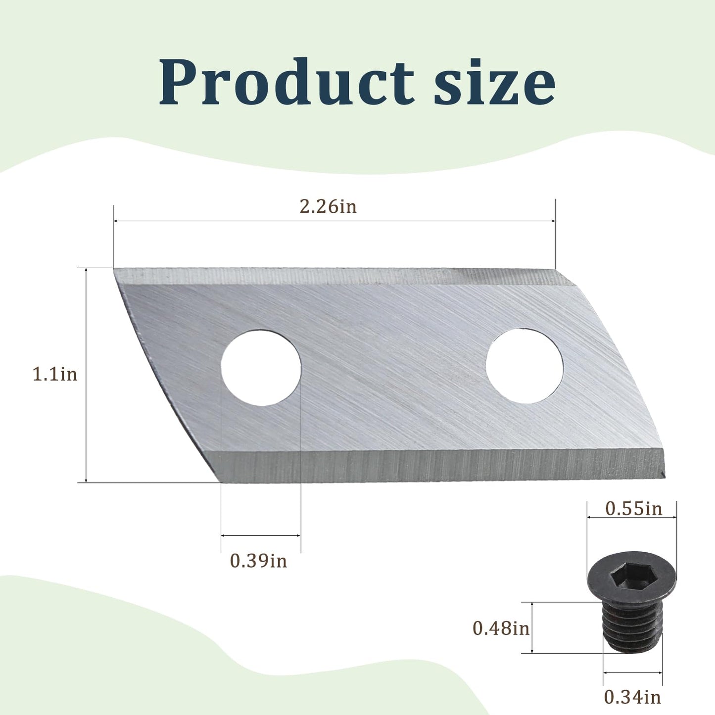 Greatshow 1 Pair Wood Chipper Blades Shredder Knives Replacement for Sun Joe CJ601E CJ602E Earthwise GS70015