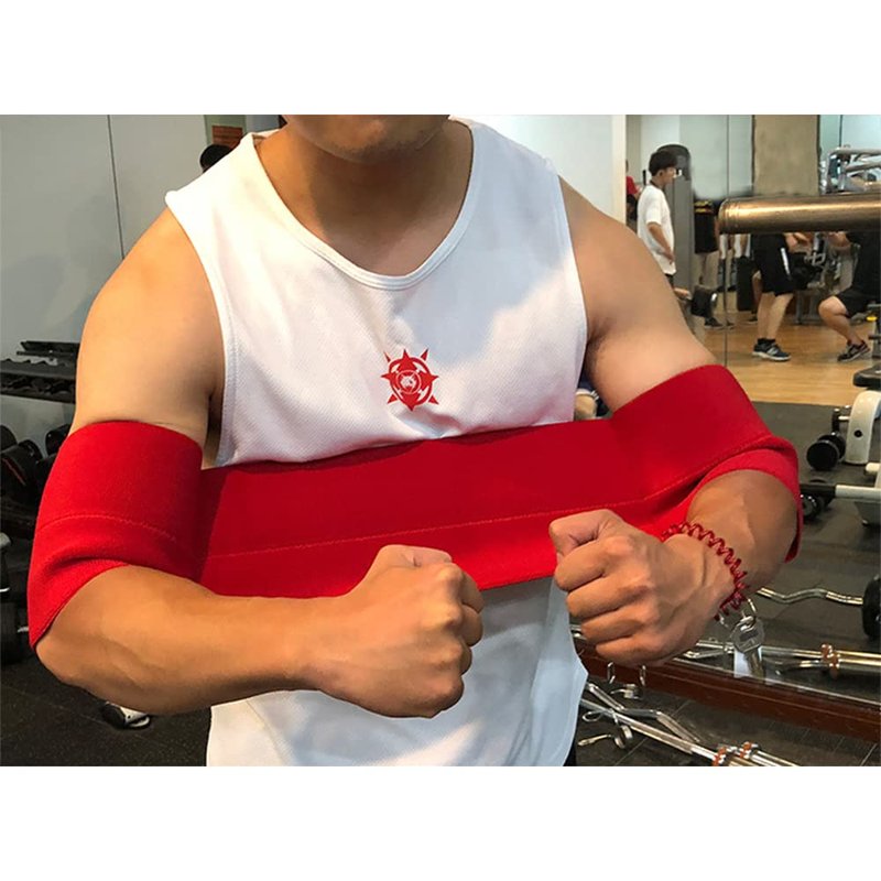 Bench Press Band Power Weight Lifting Training Gym Band Elastic Fitness Increase Strength Push Up Gym Workout (Red, L)