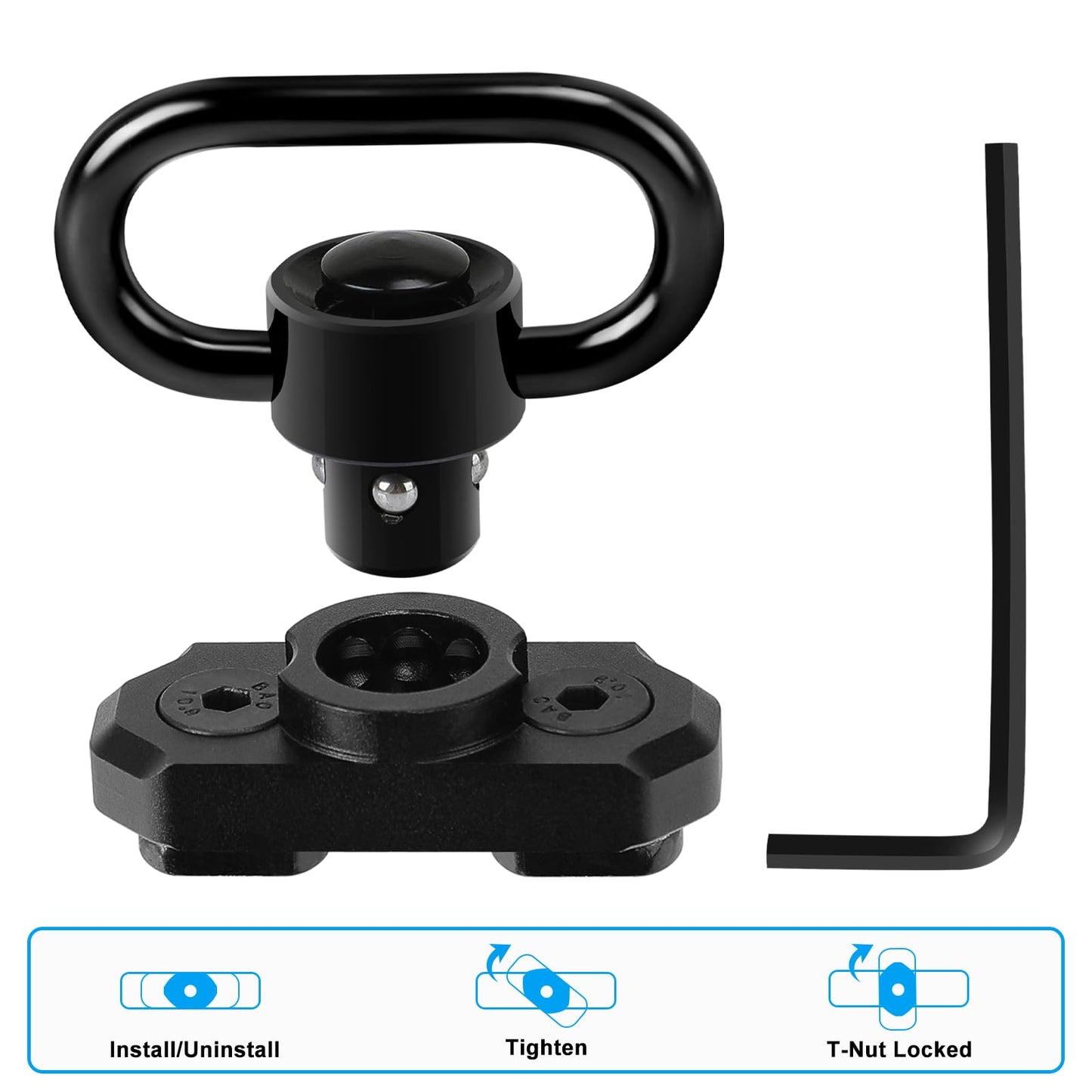 Two Point Sling Swivel Mount,1.25" Traditional QD Sling Mounts for M-Rails