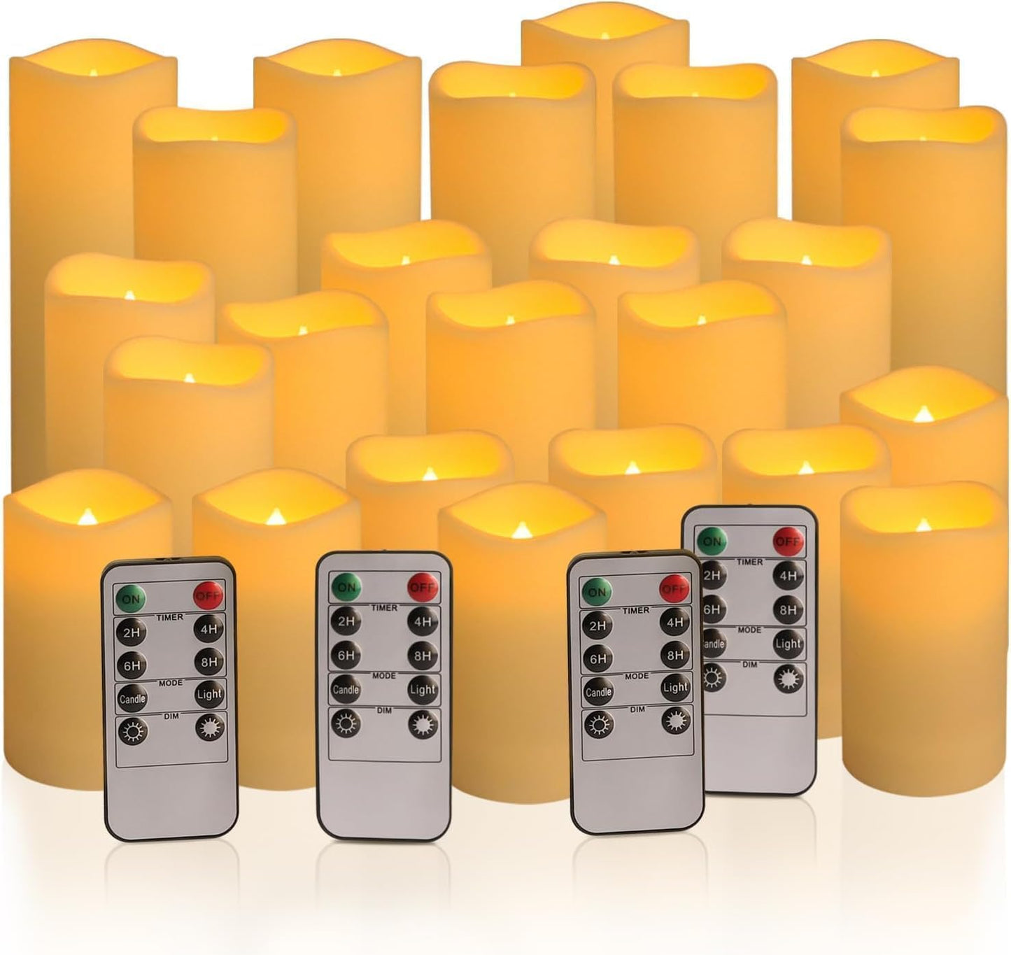 24-Pack Waterproof Flameless LED Candles with Remote & Timer – 4", 5", 6" Sizes for Halloween & Weddings