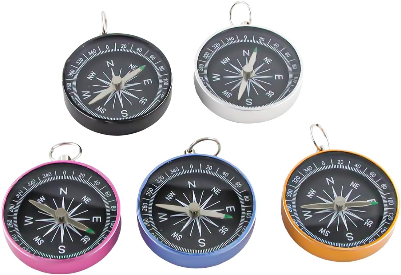 Skiennix Pocket Compass - Survival Navigation Tool with Key Ring for Camping & Hiking