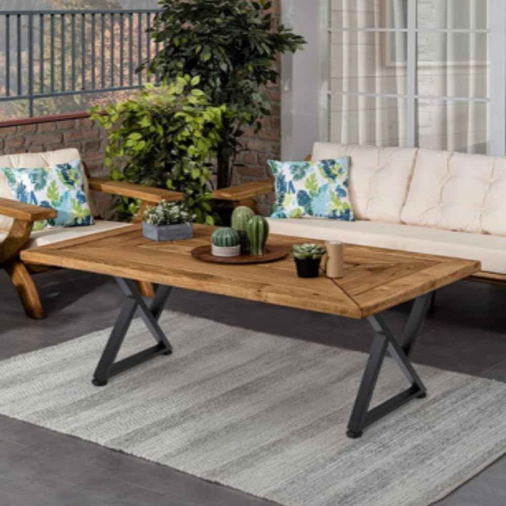 GarveeTech Metal Table Legs 28 in H×18 in W - Heavy Duty, Modern Design, Ideal for DIY Projects, Desk Legs - X-Shape Metal Coffee Table Legs, Black Finish