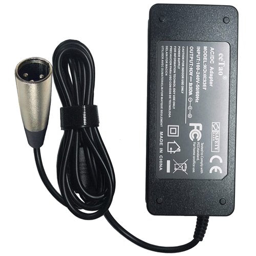 eeTao 3-Pin XLR AC/DC Adapter Charger Compatible with Hoveround MPV 1 MPV4/5 12V 35Ah Lead-Acid Battery FY-4101 24VDC 5A Electric Wheelchair Power Supply Cord Cable PS Mains PSU
