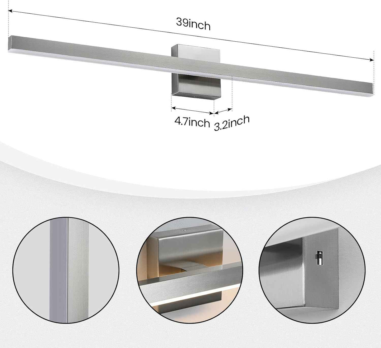 24-Inch Dimmable Gold Bathroom Vanity Light - Modern LED Bar Fixture for Over Mirror