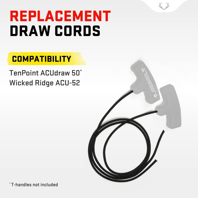 TenPoint Replacement Draw Cords - Compatible with ACUdraw 50 & Wicked Ridge ACU-52 Cocking Mechanisms - T-Handles Not Included