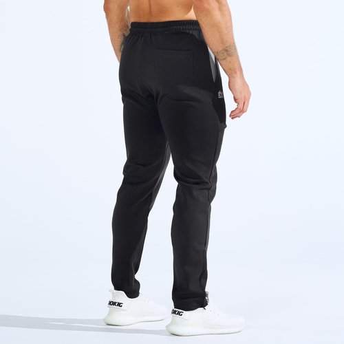 BROKIG Mens ZeroArmor Workout Running Jogger Sweatpants,Stretch Double Ankle Zipper Gym Pants Fitted Sweat Pants Pocket (Large, Black)