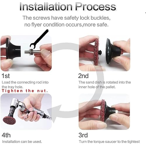 Quick Change Disc Pad Holder, 4 Pack Roll Lock Disc Holder, with 1/4" Shanks for Die Grinder Accessories