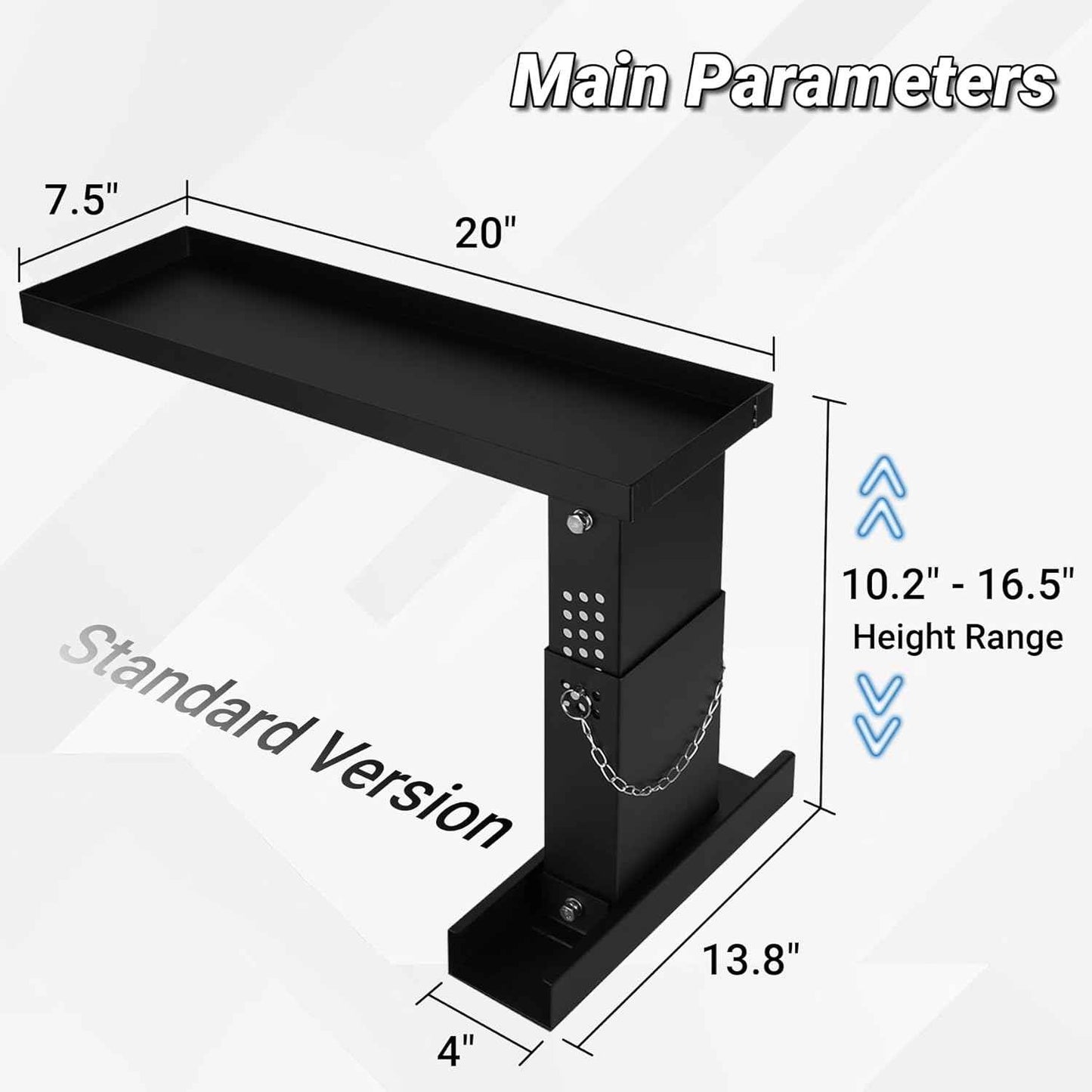 Heavy-Duty Ladder Extender for Stairs - Adjustable Non-Slip Levelers, 10.2"-16.5" Height
