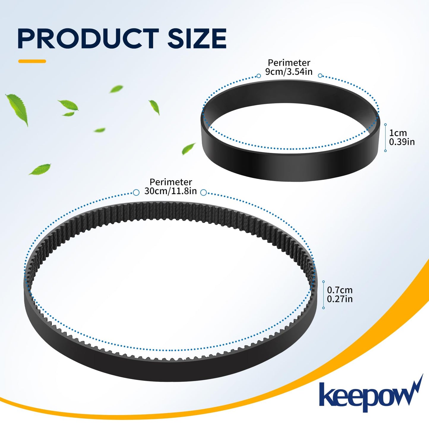 KEEPOW Replacement Belts Set for Bissell 3071 PowerForce PowerBrush Pet XL and TurboClean DualPro Pet 3072, 3067, 30673, 3109 Carpet Cleaner, Parts 1626502 & 1626486 (2+2 Pack)