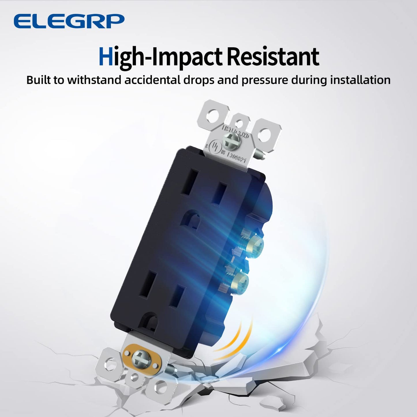 15A Matte Black Electrical Outlet Receptacle - 20 Pack, NEMA 5-15R, UL Listed