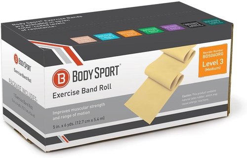 BodySport® Resistance Bands - Professional 5 in. x 6 yd. Exercise Bands for Home Fitness & Rehab