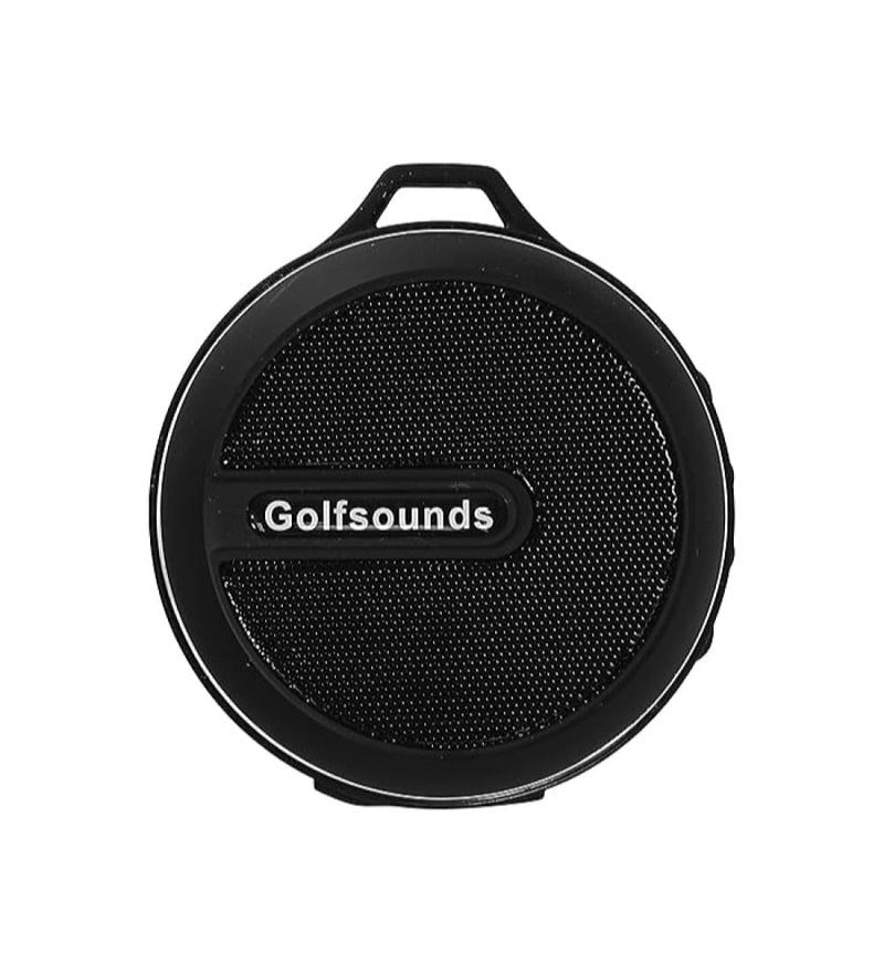 Portable Bluetooth Speaker - Wireless Golf Speaker with Carabiner Clip for Golf Bag, Push Cart or Golf Cart, 10 Hours of Playtime, 30+ Wireless Range - USB Power Cord -Microphone for Calls – Black