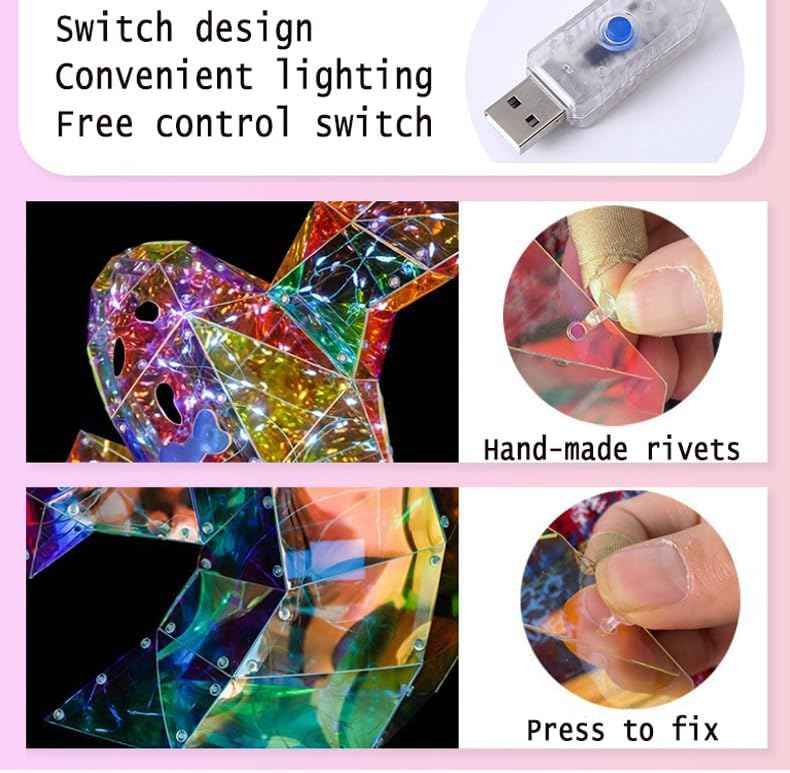 Spooky Ghost LED Lights - 2 Pcs Prismatic Iridescent Halloween Decorations for Indoor Use