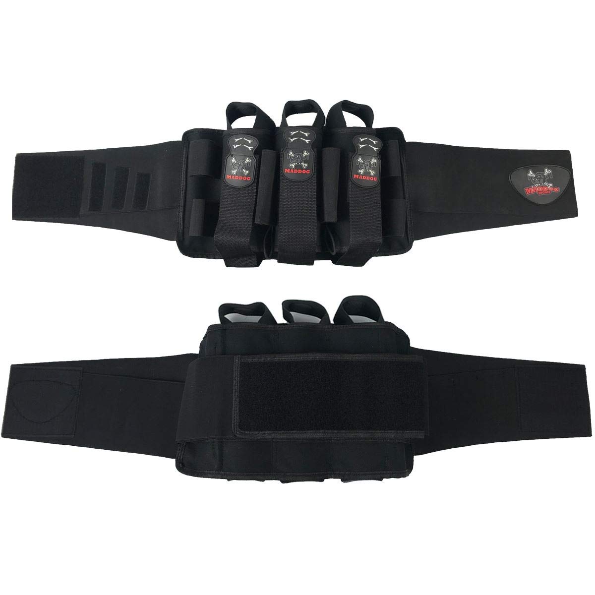 Maddog Pro 3+2 Paintball Harness Pod Pack | Harness Only | Adjustable Pod Holder Belt for Tournament, Woodsball & Speedball (Holds up to 5 Pods)