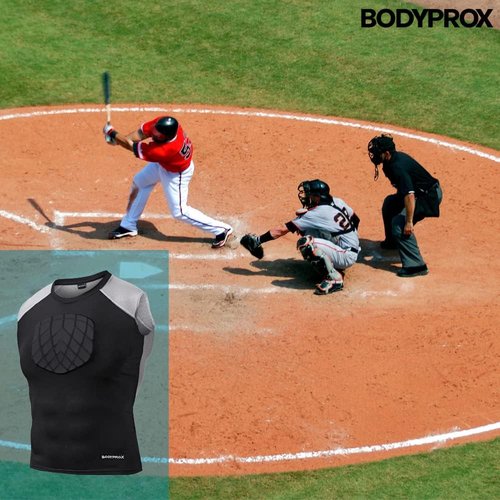 BODYPROX Baseball Chest Protector Shirt - Lightweight & Comfortable Fit for Enhanced Safety