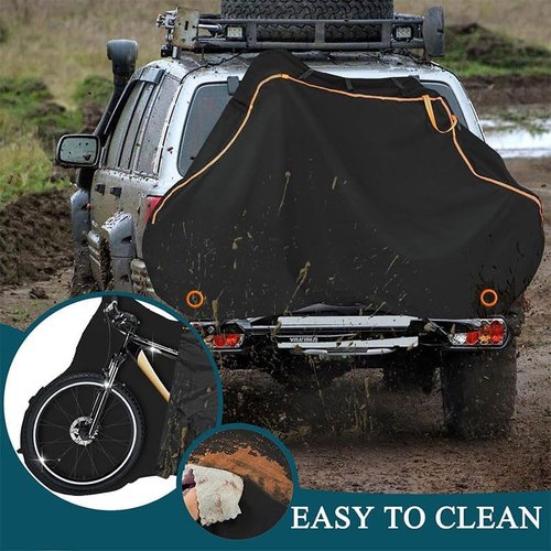 600D Oxford Cloth Bike Cover - Waterproof Outdoor Bicycle Protection | UV Resistant for Mountain/Road/Electric Bikes, 75L x 39W x 26H Inch (Black)