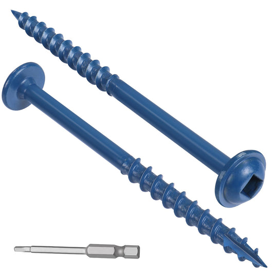 VGBUY Pocket Hole Screws 2 1/2 Inch, 80Pcs Pocket Screws #8 x 2-1/2", Blue Coated Wood Screws for Exterior, Coarse Thread Square Drive, Self-Tapping Tip