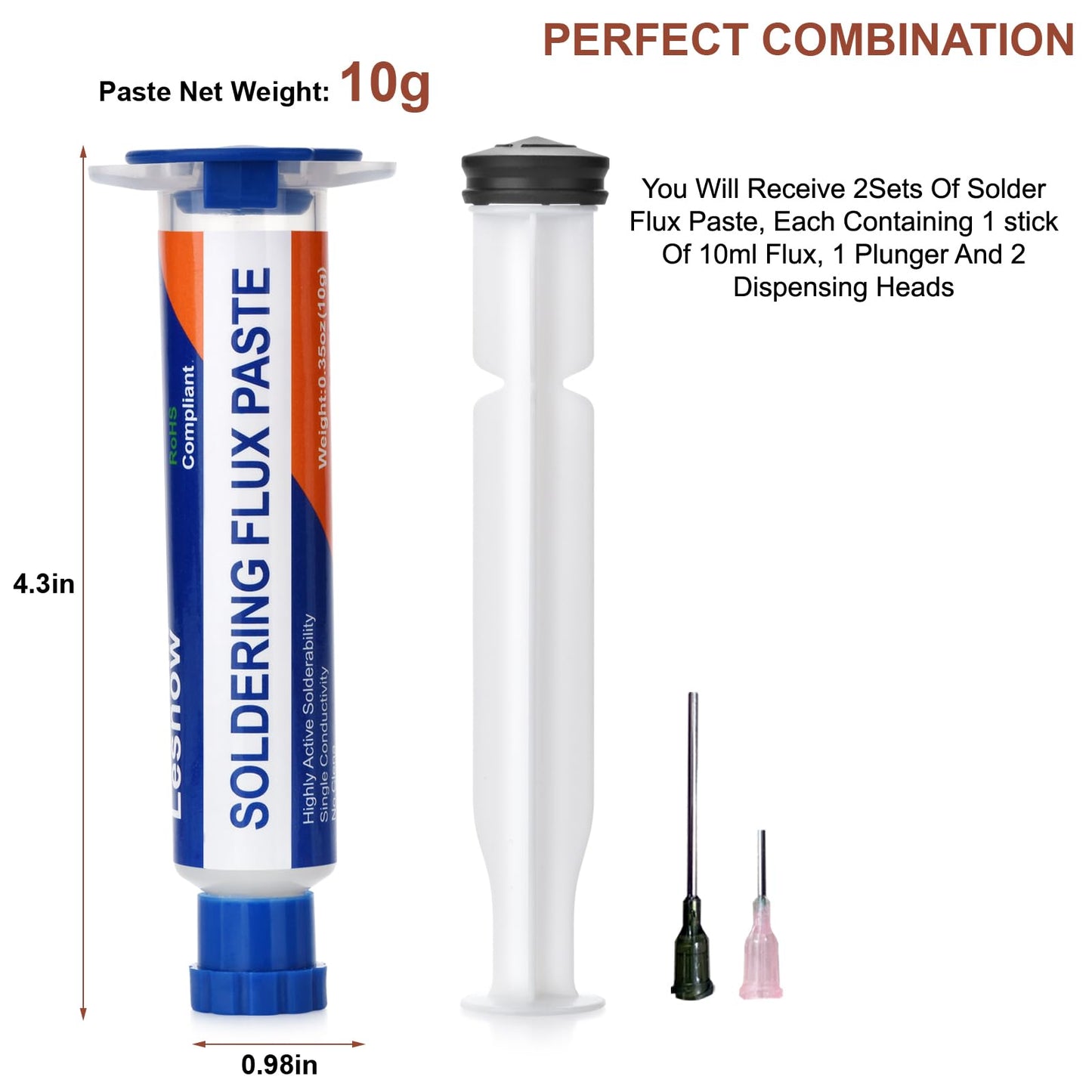 Lesnow Solder Flux Paste, 2 sets No Clean Soldering Flux For Electronics Desoldering, Soldering, Solder Fluxs For Electronics Repair And Disassemble Electrical Components