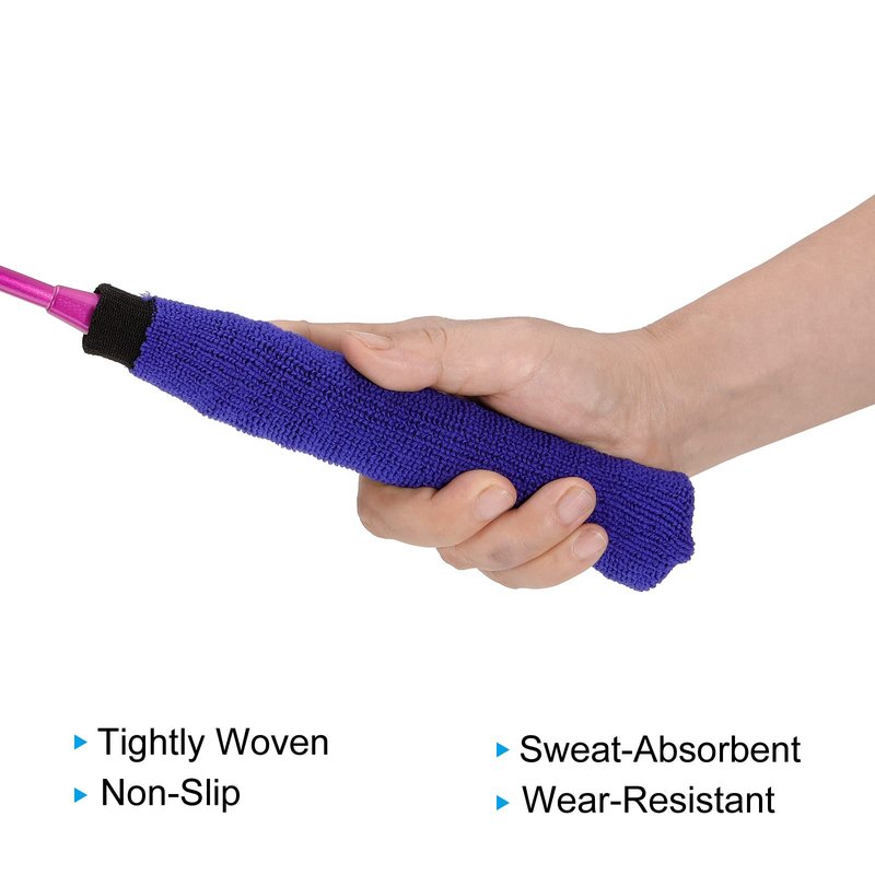 PATIKIL Cotton Feeling Badminton Towel Grip, 4 Pack Nylon Tennis Racket Overgrip Racquet Grip Hand Glue Anti-Skid Sweatband for Golf Bike Handle, Blue