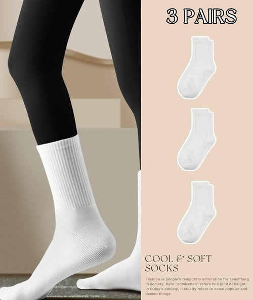 Have A Tree Women's Crew Socks - Lightweight & Thin Casual Calf Socks | 3-6 Pack, Size 6-11