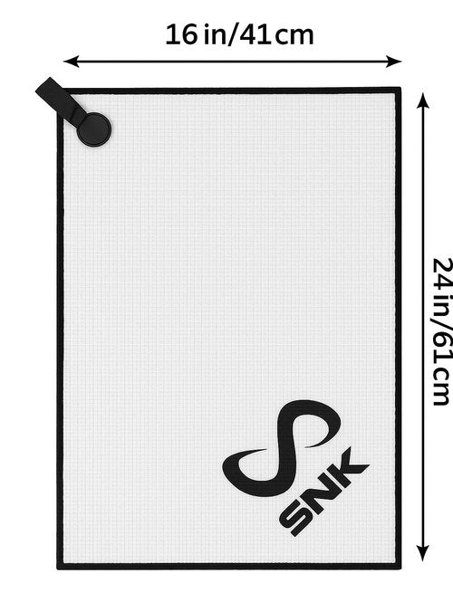 SNK SPORTS Golf Magnetic Towel - Premium Ultra-Absorbent Microfiber Golf Towel with Magnet for Golf Carts or Clubs - 16" x 24" Golfing Gear - Waffle Weave Pattern (White)
