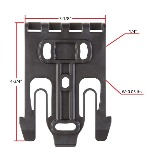 Safariland QLS19 Quick Duty Holster Locking Fork System (Black) Small