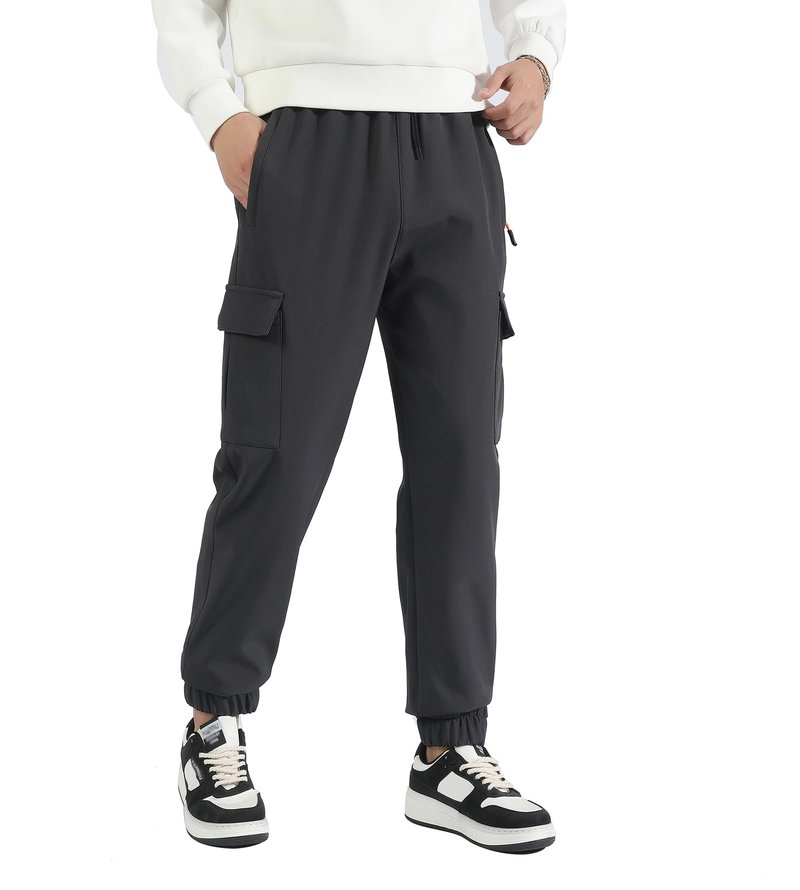 WaltZon Boys Girls Snow Pants Waterproof Fleece Lined Ski Pants Kids Insulated Winter Hiking Pants Outdoor Softshell with Zipper Pockets(3801SnowBlack14)