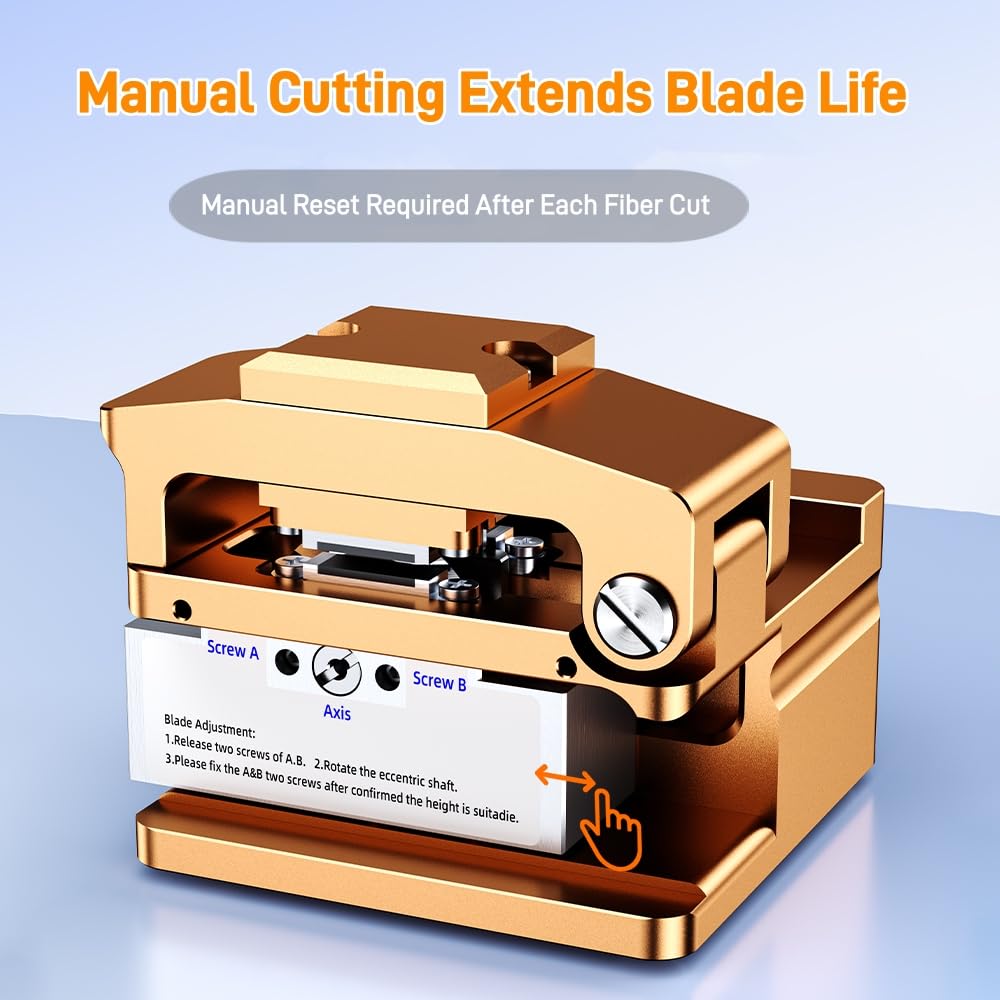 Professional Fiber Cleaver with 16-Port High Precision Blade | 48,000 Cleaves Capacity & Auto Scrap Collection | FTTH Fiber Optic Cutter for 0.25/0.9/3.0mm Cables