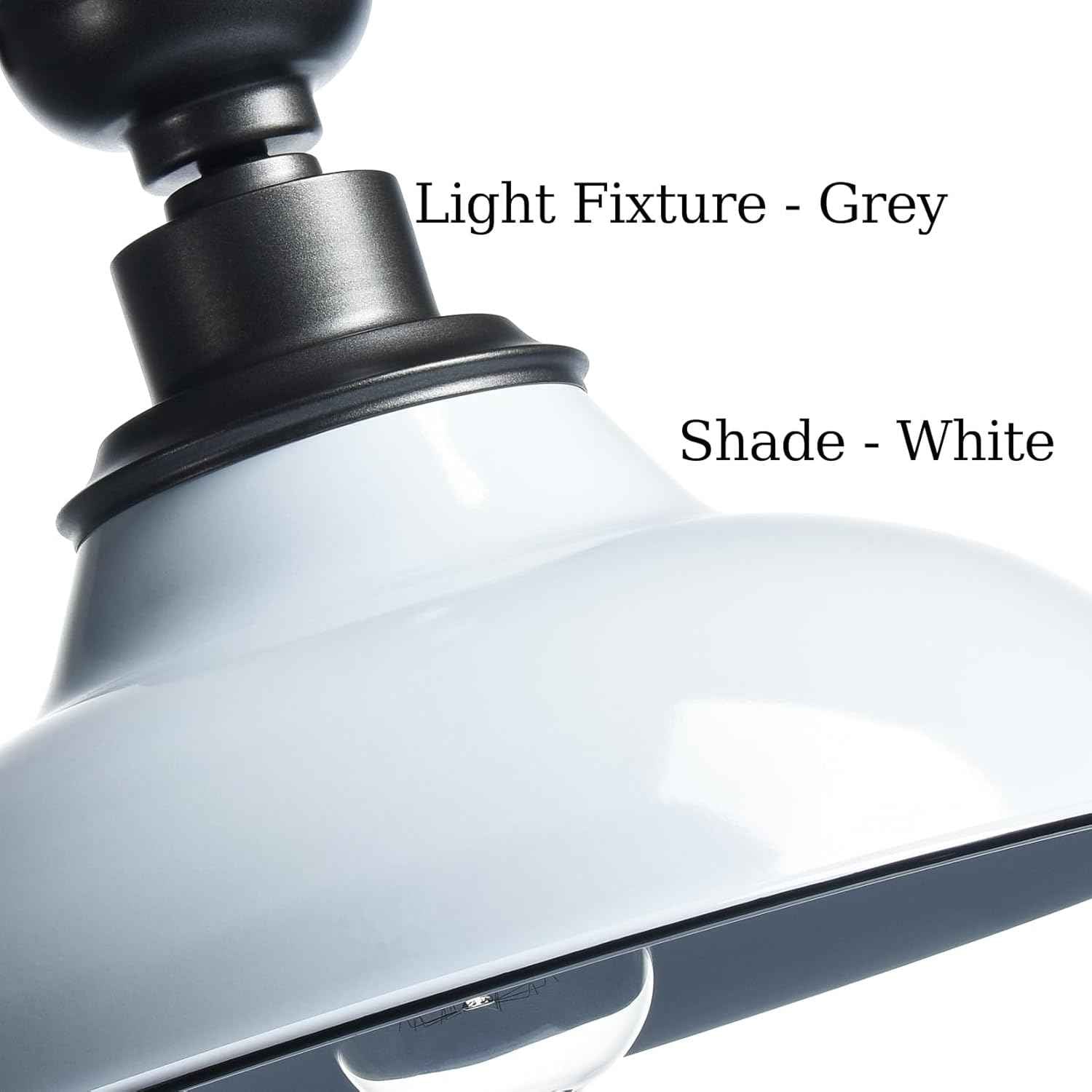 12-Inch Farmhouse Semi Flush Mount Ceiling Light - Black Industrial Barn Fixture for Bedroom, Kitchen, Foyer