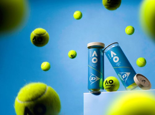 Dunlop Sports Australian Open AO Extra Duty Tennis Balls - Case of 24 cans (72 Balls)
