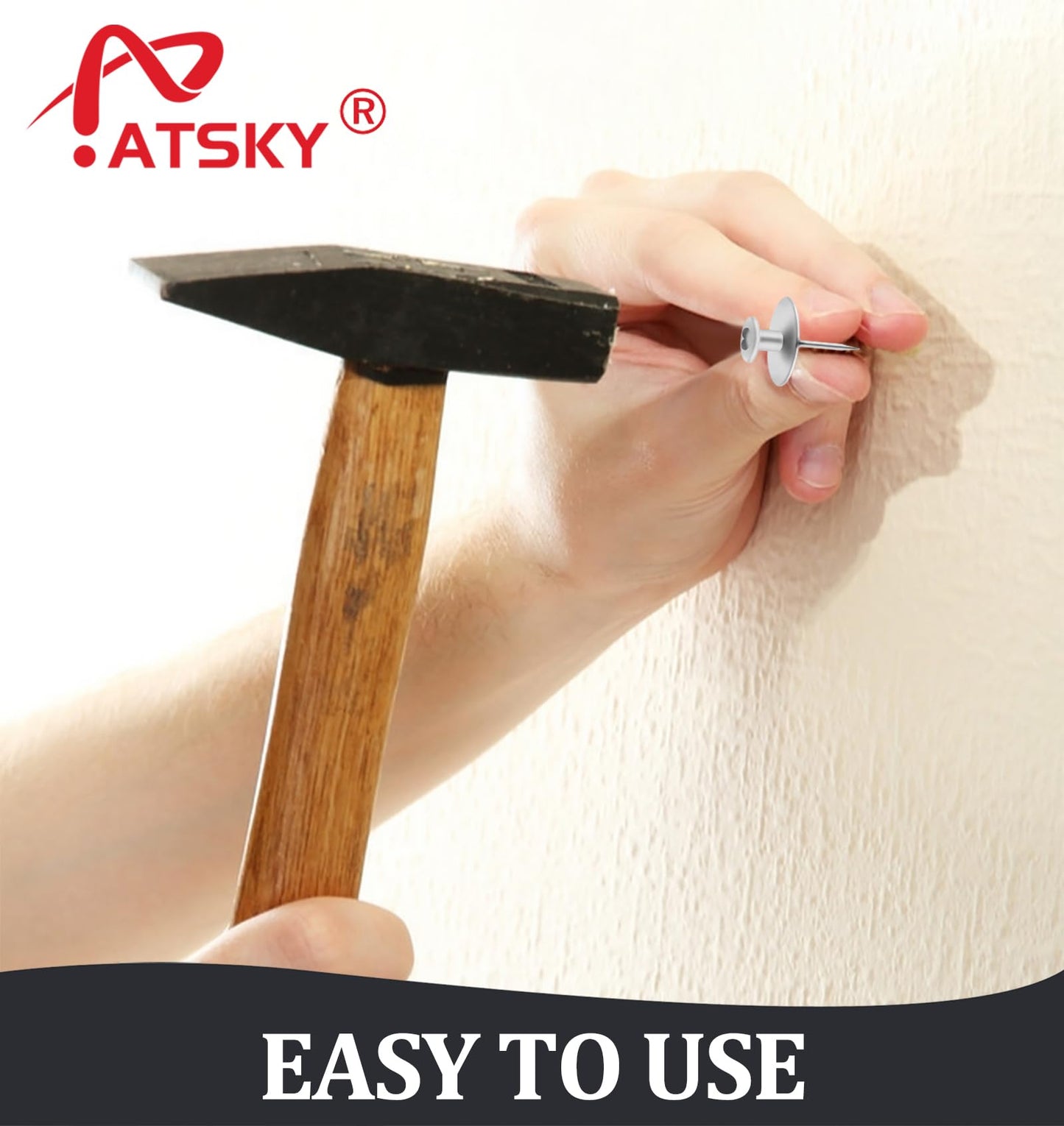 Picture Hanging Nails, 45 Pack Double Headed Push Pins Wall Thumb Tacks for Drywall , Art, Posters, Photos, Hanging Kit with Nails & Hooks