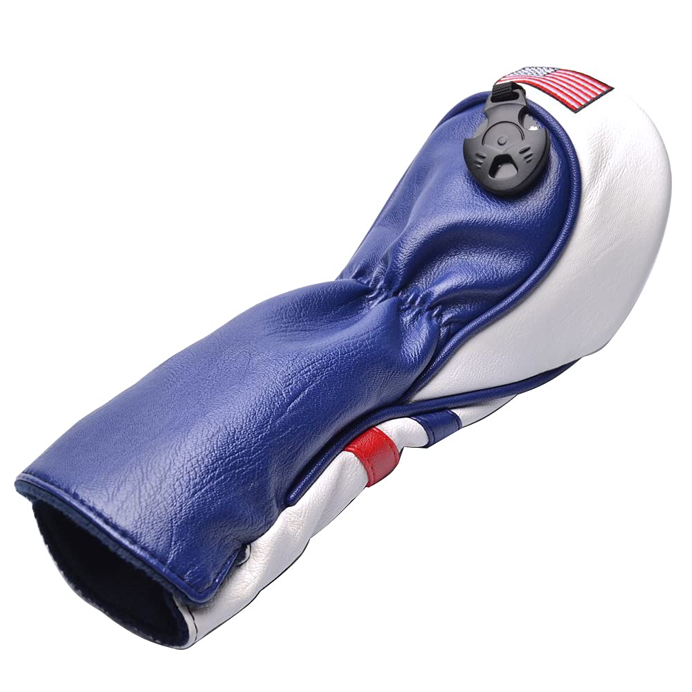 GOOACTION USA Golf Club 3 5 Fairway Wood Headcover American Stars and Stripes Flag Synthetic Leather Patriotic Head Covers Protector