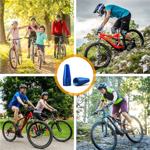 Aluminum Presta Valve Caps for Bicycles - Blue (2 Pack)
