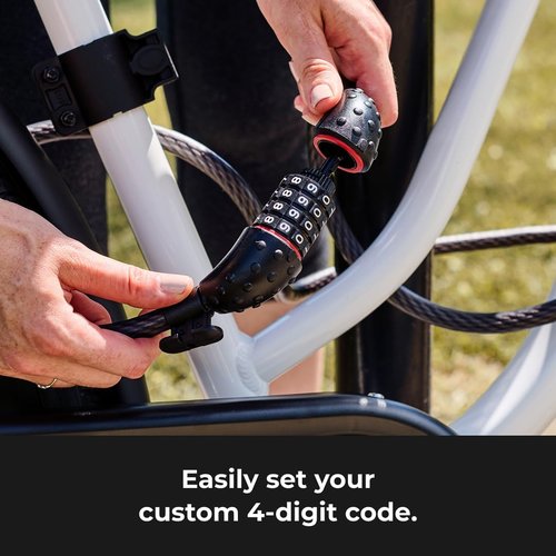 Master Lock Cable Lock - Set Your Own Combination for Security | 6 Ft Long, Black, Model 8122D